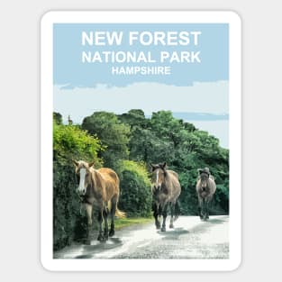 New Forest Ponies, National Park Hampshire England uk. Sticker